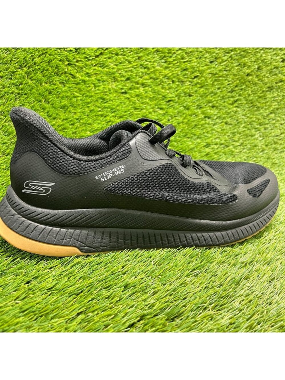 Skechers BOBS Sport Squad Chaos 4 Mens Size 10E Black Running Shoes Sneakers
